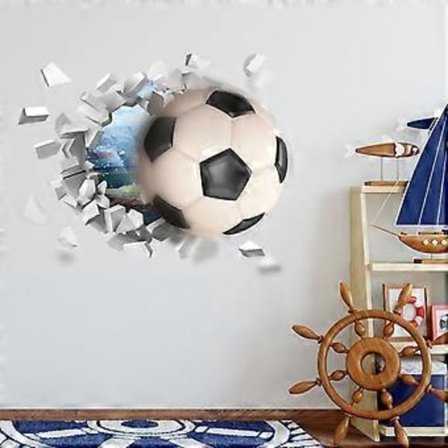 3D Jalkapallo Seinätarrat, Jalkapallo Tarrat Poikien Makuuhuoneisiin, Jalkapallo Vinyyli Seinätaide Tarra Teineille Pojille 3D Makuuhuoneen Tarvikkeet