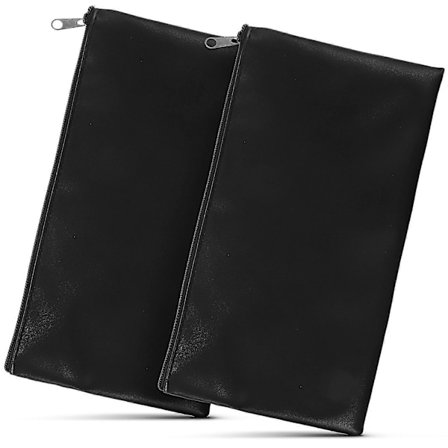 2 stk. pengeposer med lynlås, simple PU læder pengepunge til kontanter, checks, kvitteringer, mønter, kosmetik