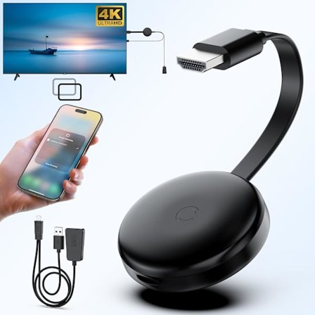 2025 Senaste Modell 4K Trådlös HDMI-skärmdongeladapter för TV, Ingen Fördröjning 4K Skärmspeglingsadapterförlängare för iOS/Android/Windows/Ma