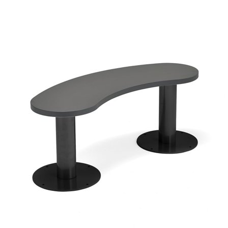 Feste Kantinenbank GATHER, 1100x340x440 mm, anthrazit, anthrazit