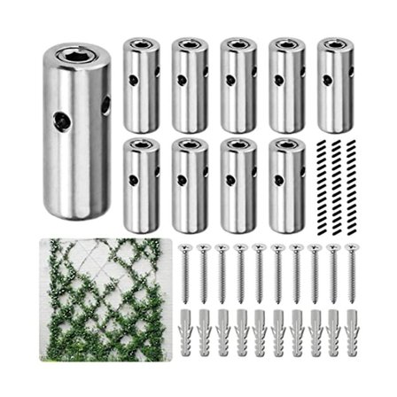 1 Sæt Wire Espalier til Klatreplanter Udendørs, 316 Rustfrit Stål Fastgørelseselementer, Grøn Væg Wire Espalier [DB]