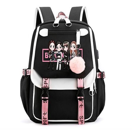 Blackpink Backpack Laptop Bag School Bag Bookbag With Usb Charging&headphone Port
