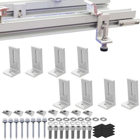 L-muotoinen aurinkopaneelin asennuskiinnike terästiilikatoille, 8-osainen alumiiniseossarja, yhteensopiva aurinkopaneelien kanssa