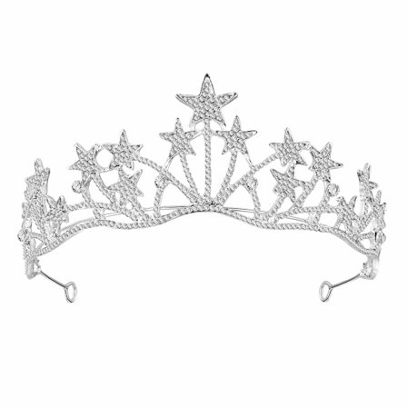 Lurrose Stjerneformet Rhinestone Kroner Brude Kroner Tiaras Brude Hovedbeklædning til Bryllupsceremoni Fest
