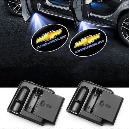 2 stk. Kompatibel med Chevrolet Chevy Trådløs Bil Dør Logo Lys LED HD Velkommen Hilsen Spøgelses Skygge Projektor Lampe Kompatibel