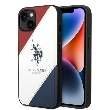 US Polo USHCP14MPSO3 iPhone 14 Plus 6,7" hvit/hvit Tricolor preget