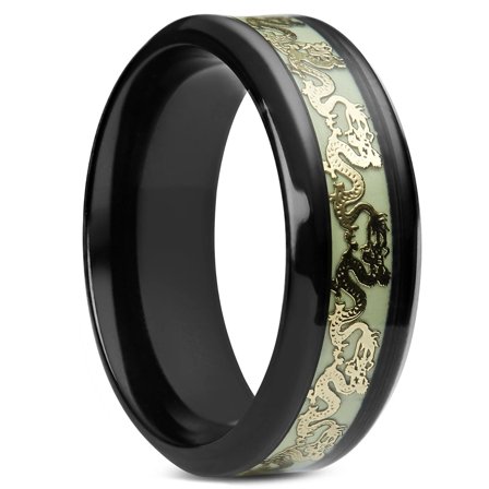 Dragon Glow-in-the-Dark Ring for Men - Steel rings