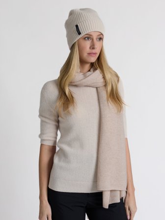 Kashmina - Kashmirskjerf "Signature" - beige