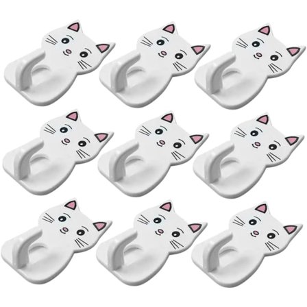 Pieces Kitten Selvklæbende Krog Selvklæbende Vægkroge Håndklædeholder Håndklædeknage Hængekrog til Toilet Vægmonteret Håndklædekrog Hvid ABS