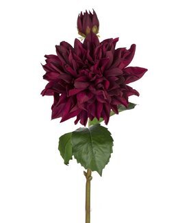 Kunstig plante snittblomst Georgine 70cm 1-pk Vinrød