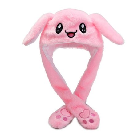 Tytöt Lämmin Pehmo Movable Rabbit Siirrettävät korvat Hattu Söpö kani