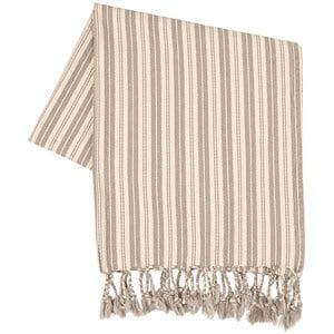 Buddy & Hope Beach towel/blanket Hamam Emil Stripe Taupe One Size - Textile - One size - Brown