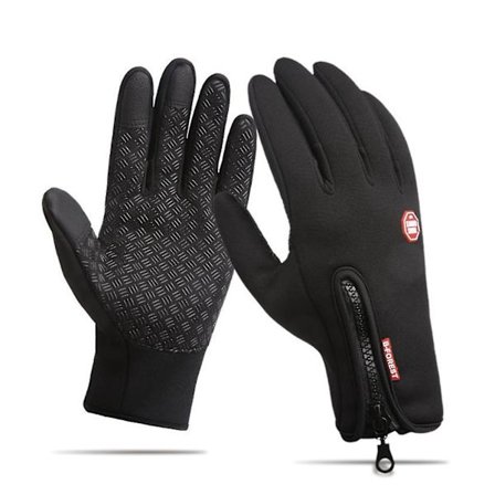 Utomhus Split-finger Tunna Handskar Andningsbara Vattentäta Handskar För Kallt Väder Utomhus Skidåkning Och Cykling-9 (XL, Svart)
