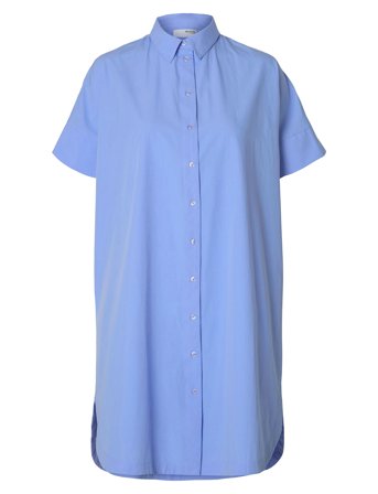 Slfblair 2/4 Short Shirt Dress Noos Blue Selected