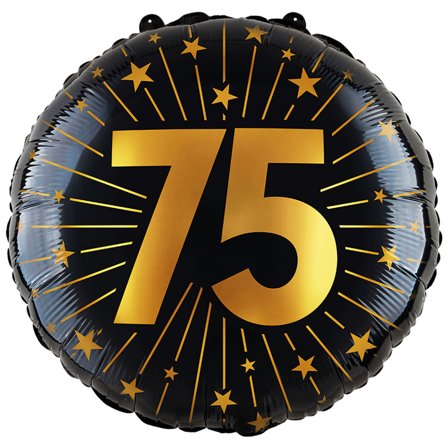 Folieballong med Stjerner og Tallet 75