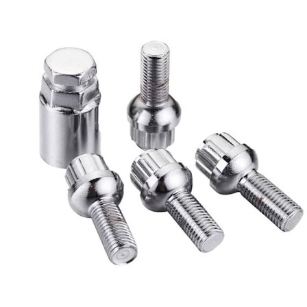 Sikre bilen din 05.205.03 Tyverisikring type C hjullås, sett med 4 med 1 adapter, sikkerhet for felger og hjul