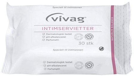 Vivag Intimservietter 30 stk, Skincare, Intimpleje, Intimservietter