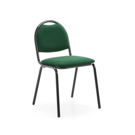 Stackable Padded Chair | Green/Black | Conference Room Chair | Lunchroom Chair | Canteen Chair - AJ Products