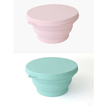 Silikoninen kokoontaitettava kulho kannella 500ML Taitettava matkakulho retkeilyyn, H