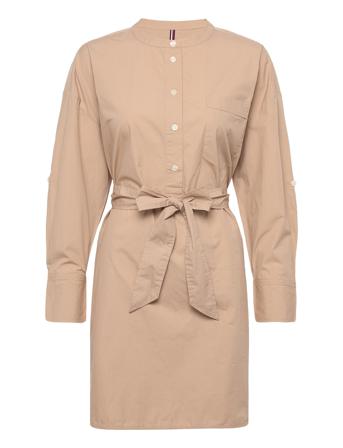 Org Co Shift Knee Dress Ls Beige Tommy Hilfiger