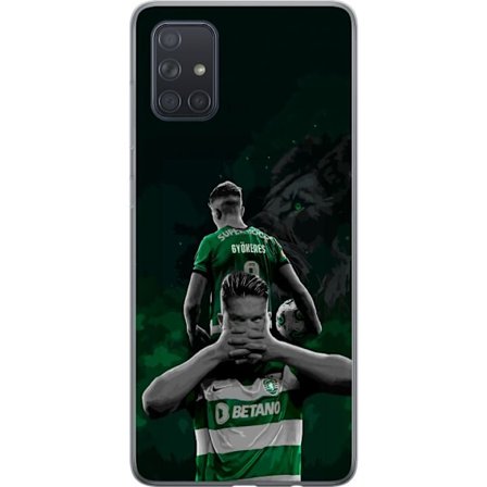 Yhteensopiva Puhelinkuori Samsung Galaxy A71 Neonmotiivi, jossa teksti "Gaming is in my DNA" sinisenä ja punaisena tiiliseinällä, jossa loistava DNA-s