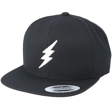 Rave - Noir snapback Casquette - Bolt Black/White Snapback @ Hatstore
