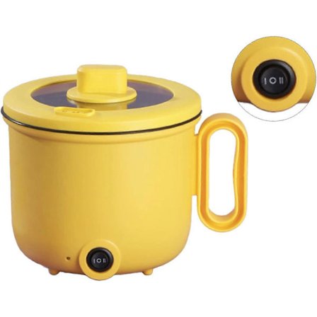 Sähköinen hot pot -keitin, pinnoitettu, palovammoja estävä kahva, läpinäkyvä kansi, nopea nuudelinkeitin, 1,5 litran minikattila pihville, munalle, 