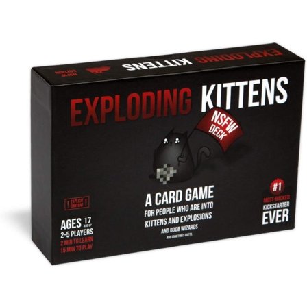 Exploding Kittens NSFW - AIKUISILLE tarkoitettu venäläinen ruletti korttipeli, juomapeli aikuisille - korttipeli aikuisille ja teineille - 2-5 