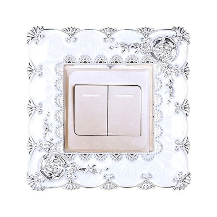 Yhden valokytkimen cover pistorasian tilaäänikehys SILVER