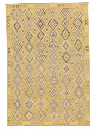 Kelim Afghan Old Stil Teppich Handgewebt 205X303 Orange/Braun Afghanistan