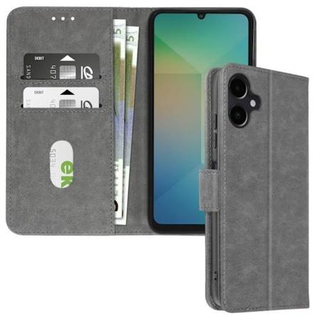Etui til Samsung Galaxy A06 Flip Wallet og videoholder grå Grå