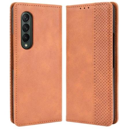 Bofink Vintage Samsung Galaxy Z Fold4 Nahkakotelo - Ruskea Brown