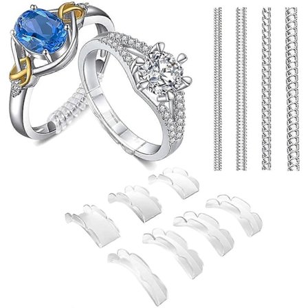 Sormuksen koon säätäjä löysille sormuksille (18 kpl), sormuksen pienennin sormuksen säätöön