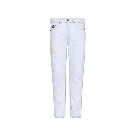 Versace Jeans Couture, Jeans with logo Blauw, Heren, Maat:W32,Katoen