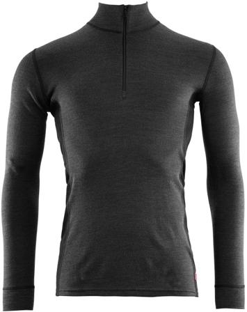 Aclima - WarmWool Mockneck kerrastopaita - Marengo/Jet Black - Merinovillasta - Miesten