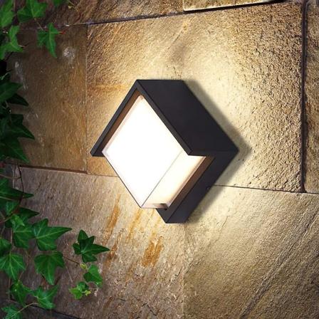 Moderne LED-vegglampe for utendørs bruk, vanntett IP65, antrasitt aluminium, belysningsdekorasjon for hage, terrasse, nær vegg, sti, uteplass, villa