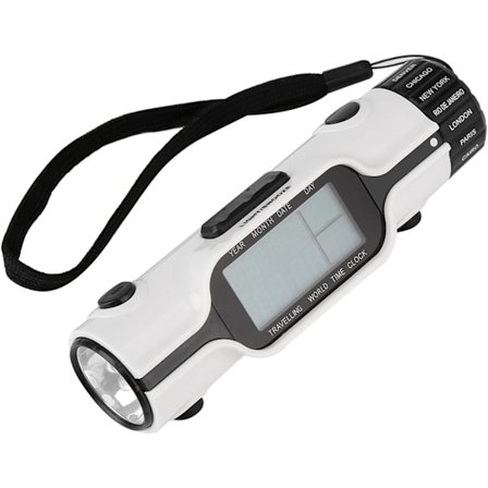 Vækkeur Lommelygte LED Digital Verdenstid Rejsevækkeur Termometer til Rejser, Soveværelse