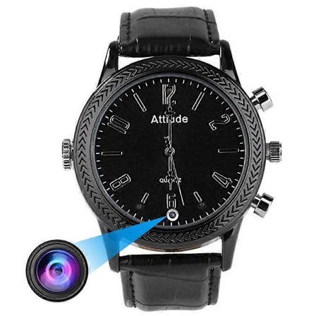 HD 1080P Videoinspelare 64G Mini Kamera Klocka Spionkamera Trådlös IR Mörkerseende Rörelsedetektering Mikro Videokamera Actionkamera