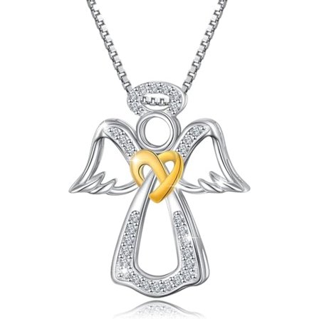 Beskyttelsesengelhalskjede for kvinner i 925 sterling sølv, du er min engel med vinger, anheng, smykkegave til jenter