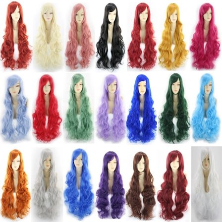 Syntetisk parykk for Party, Pride, Parader og Cosplay 80cm