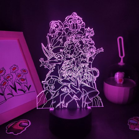 Anime Lamp Illusion Light LED Nattlampa Escanor Seven