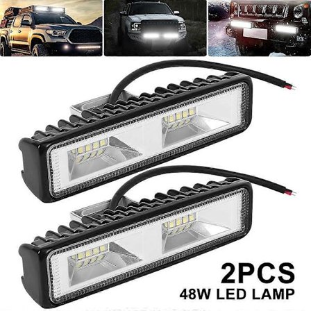 2 stk. 480W LED arbejdslys rund forlygte 6000K 5000LM spotlight IP68 vandtæt Kompatibel med off-road bil varevogn lastbil SUV