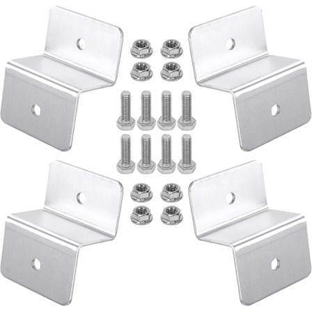 4 stk Solcellepanelbrakett Solpanelfeste Z-brakettsett med muttere og bolter For Rv Båttak Flattak Camper Z-brakett