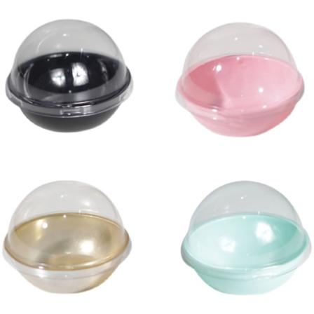 50 st Äggula Puff Behållare Engångsplatsbesparande plast pink