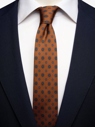 John Henric Men's Terrakotta Krawatte Geometrisch Size 6,5