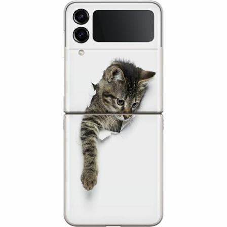 Samsung Galaxy Z Flip4 Premium Skal Curious Kitten