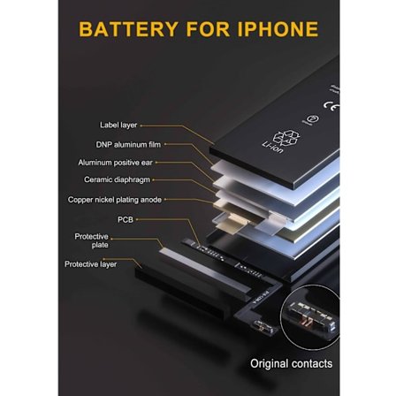 NÖRDIC batteri til iPhone 6s Plus værktøjssæt 7delar og batteri tape 2750mAh