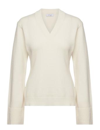 Claire V Neck Sweater Tops Knitwear Jumpers Cream Marville Road