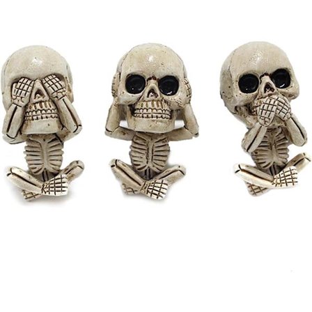 Autoilmanvaihtoventtiilin pidike Evil Skull Trio -patsas Evil Skull -patsas