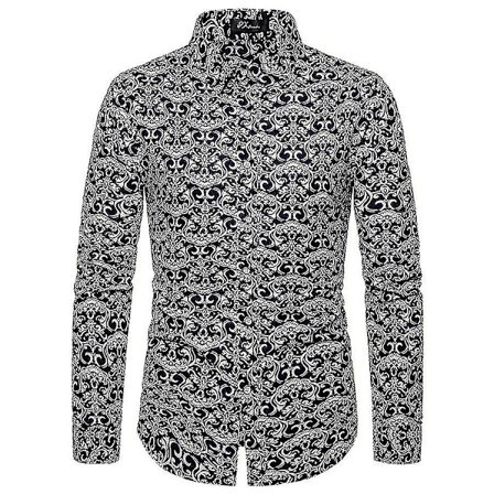 Långärmad herrskjorta med FR print